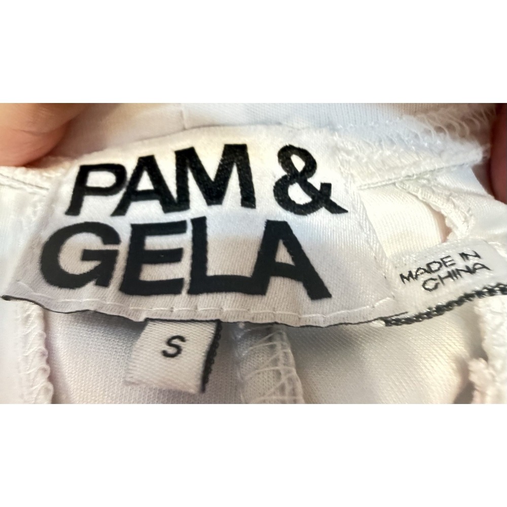 Pam & Gela Floral Skinny Pants Size Small Pastel Watercolor Print - Picture 4 of 4